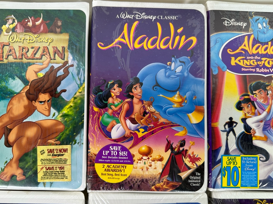 Disney VHS Lot *All Sealed* Includes: Tarzan, Aladdin, Beauty and the Beast: The Enchanted Christmas, Space Jam, Mighty Ducks, 101 Dalmatians, The Jungle Book and More [Photo 12]
