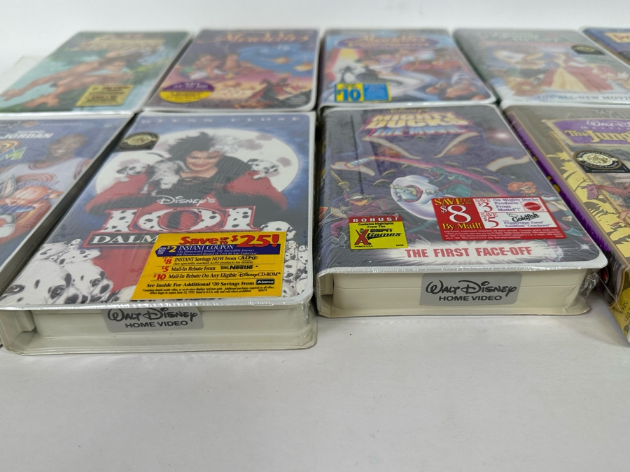 Disney VHS Lot *All Sealed* Includes: Tarzan, Aladdin, Beauty and the Beast: The Enchanted Christmas, Space Jam, Mighty Ducks, 101 Dalmatians, The Jungle Book and More [Photo 19]