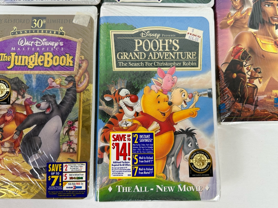 Disney VHS Lot *All Sealed* Includes: Tarzan, Aladdin, Beauty and the Beast: The Enchanted Christmas, Space Jam, Mighty Ducks, 101 Dalmatians, The Jungle Book and More [Photo 10]