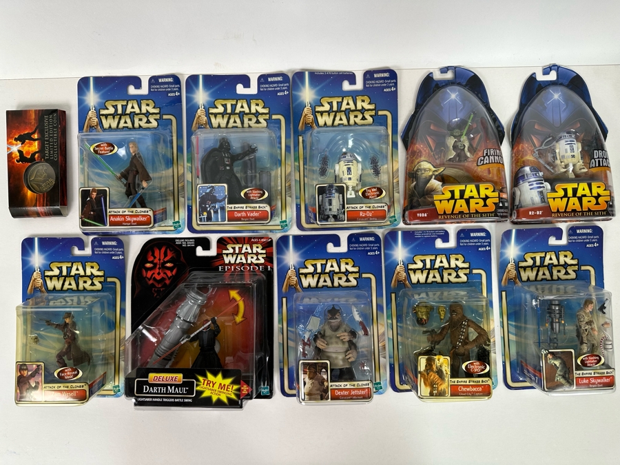 Star Wars Lot of Action Figures Includes: Anakin Skywalker, Darth Vader, R2-D2, Yoda, Dexter Jetsetter, Chewbacca, Luke Skywalker, Sam Wesell and more [Photo 2]