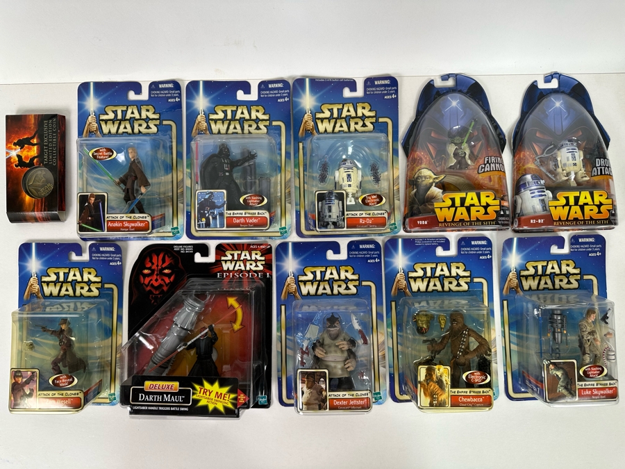 Star Wars Lot of Action Figures Includes: Anakin Skywalker, Darth Vader, R2-D2, Yoda, Dexter Jetsetter, Chewbacca, Luke Skywalker, Sam Wesell and more [Photo 3]