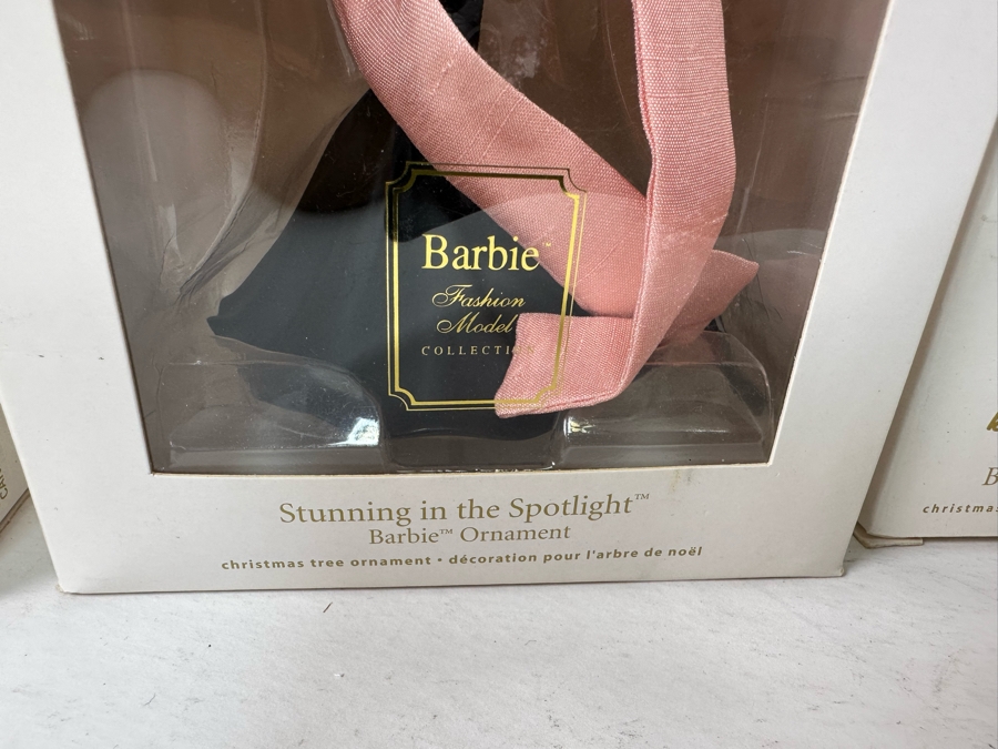 Lot of Five Hallmark Keepsake Barbie Ornaments, 2015 Brand New Sealed Barbie Calendar and Barbie Travel Mug 'Born to Jet Set' [Photo 6]