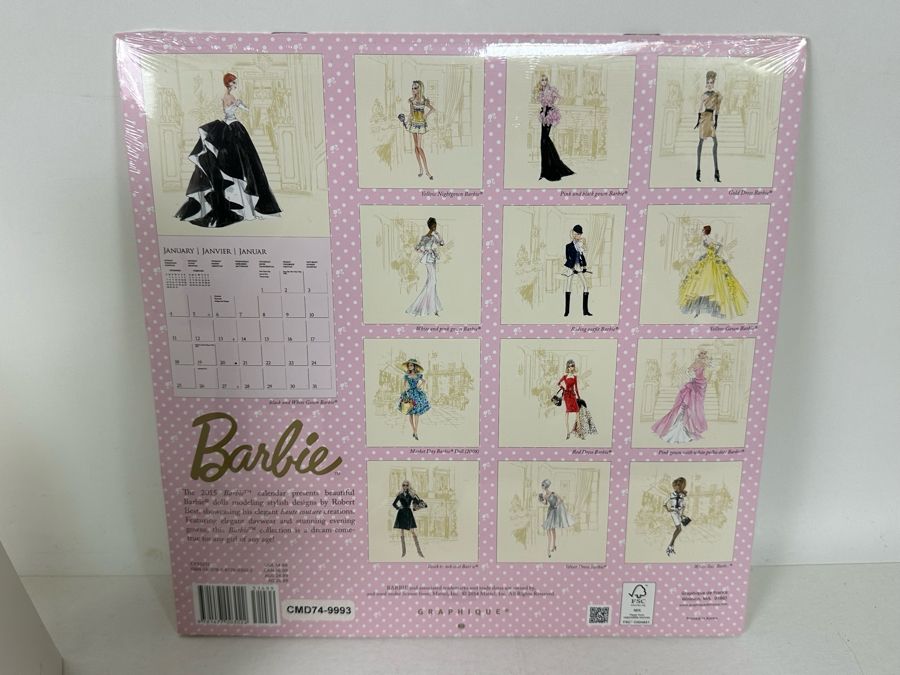 Lot of Five Hallmark Keepsake Barbie Ornaments, 2015 Brand New Sealed Barbie Calendar and Barbie Travel Mug 'Born to Jet Set' [Photo 13]
