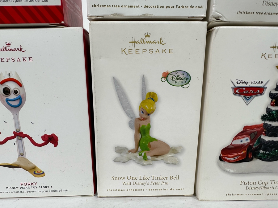 Hallmark Keepsake Ornaments Includes: Disney Dumbo: Baby Mine, Forky, Tink and the Fairy Journal, Snow One Like Tinker Bell, Air Mater and Piston Cup Tire Tree [Photo 6]