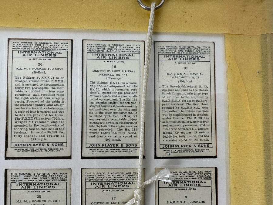 International Air Liners John Player and Sons Original Cigarette Cards - 25 Cards Mounted and Framed [Photo 15]