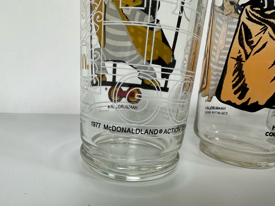Lot of 7 McDonald Action and Collector Series Drinking Glasses including Hamburglar,  Big Mac, Mayor McChesse and Captain Crook [Photo 7]
