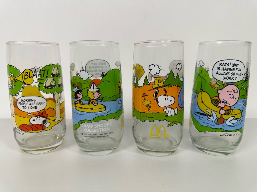 Lot of 4 McDonald's Camp Snoopy Collection Drinking Glasses [Photo 1]