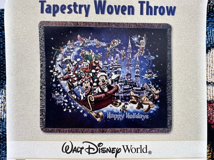 Walt Disney World Happy Holidays Mickey Tapestry Woven Throw [Photo 1]