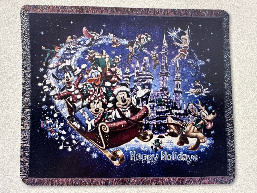 Walt Disney World Happy Holidays Mickey Tapestry Woven Throw [Photo 5]