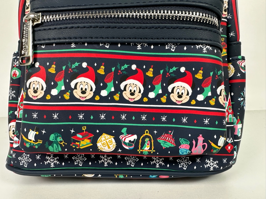 Disney Parks Loungefly Mickey Mouse and Disney Icons Christmas/Holiday Mini Backpack [Photo 4]