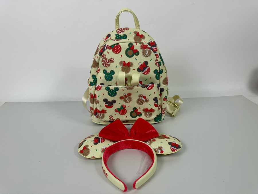 Disney Parks Loungefly Christmas Cookies Micro Backpack and Matching Ears [Photo 5]