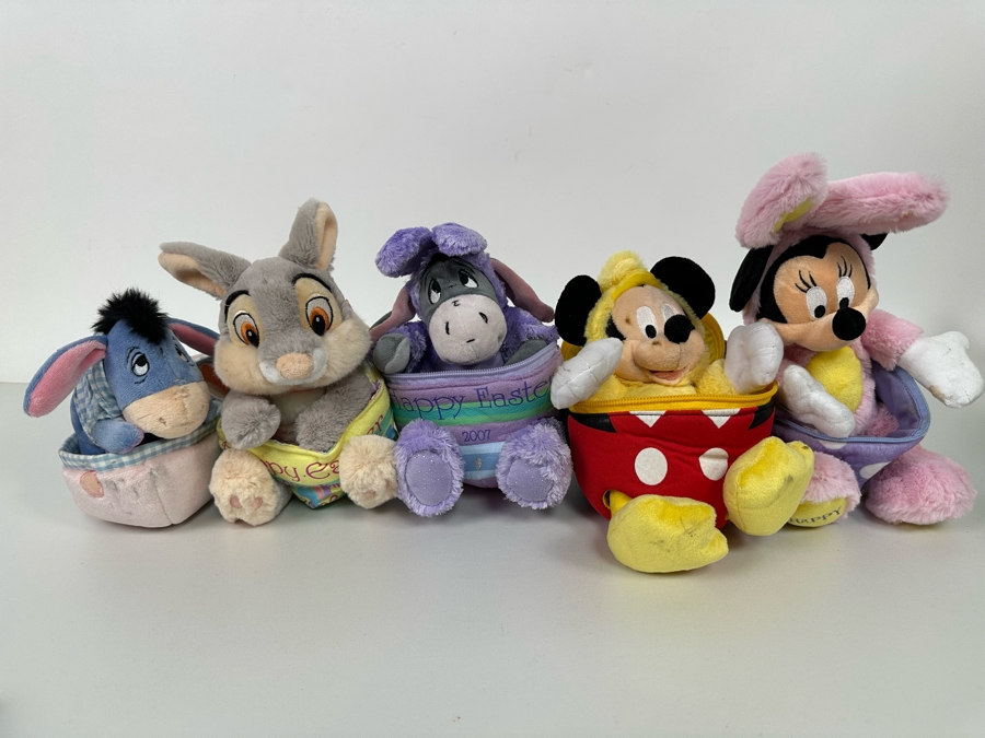 Lot of Disney Vintage Happy Easter Plush Zip-Up Eggs Including Mickey, Minnie Mouse, Eeyore and More [Photo 3]