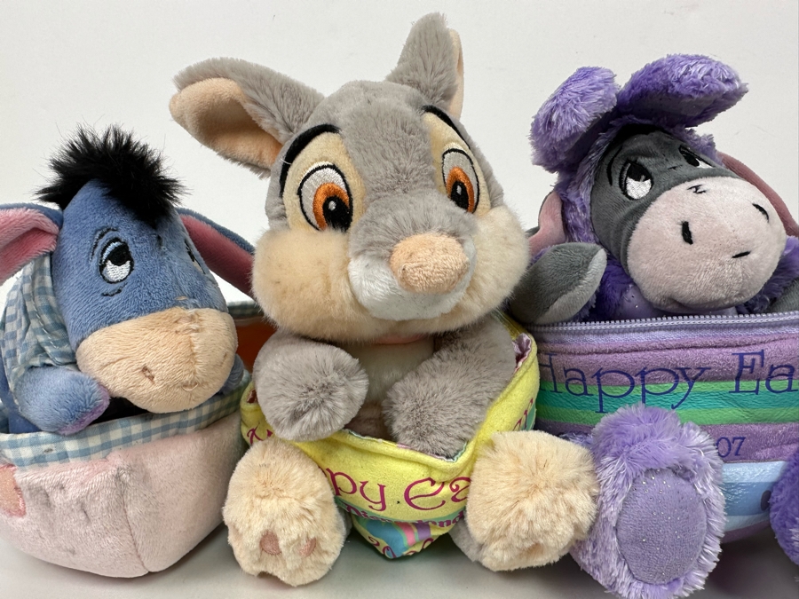 Lot of Disney Vintage Happy Easter Plush Zip-Up Eggs Including Mickey, Minnie Mouse, Eeyore and More [Photo 5]