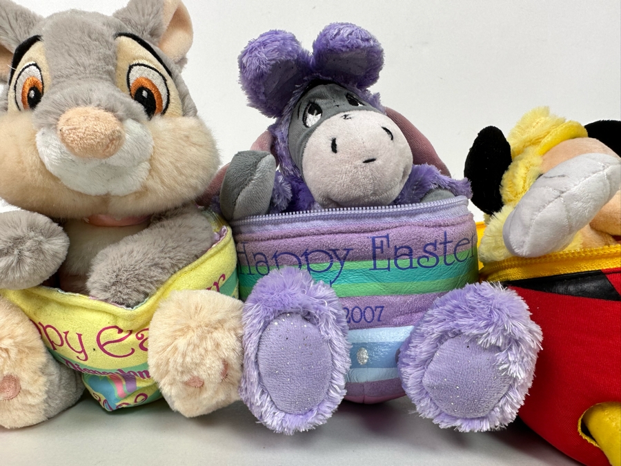 Lot of Disney Vintage Happy Easter Plush Zip-Up Eggs Including Mickey, Minnie Mouse, Eeyore and More [Photo 6]