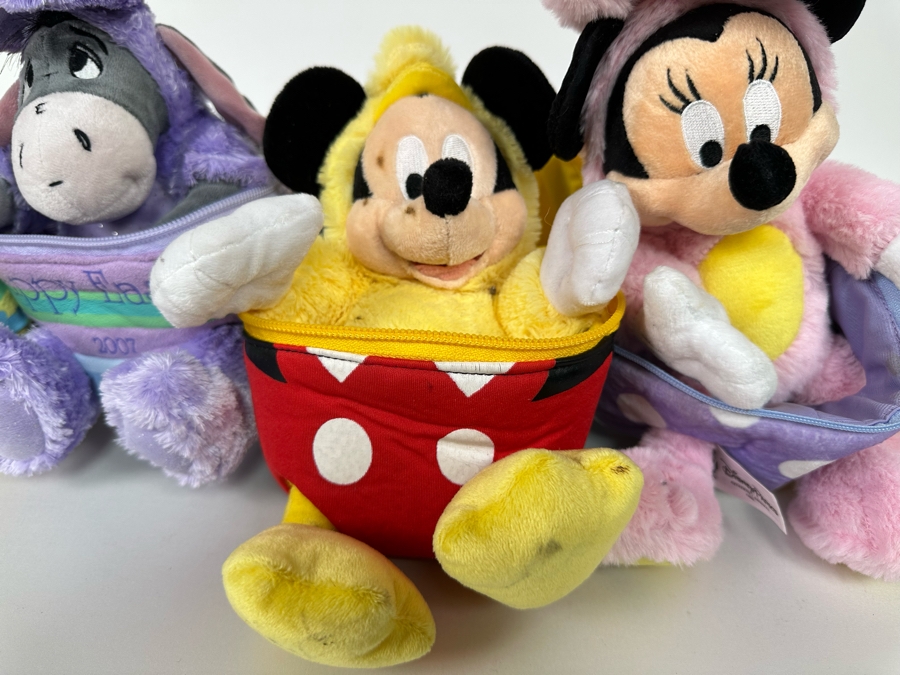 Lot of Disney Vintage Happy Easter Plush Zip-Up Eggs Including Mickey, Minnie Mouse, Eeyore and More [Photo 8]