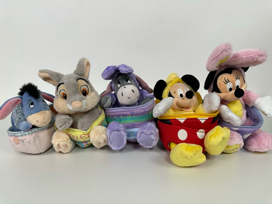 Lot of Disney Vintage Happy Easter Plush Zip-Up Eggs Including Mickey, Minnie Mouse, Eeyore and More [Photo 2]