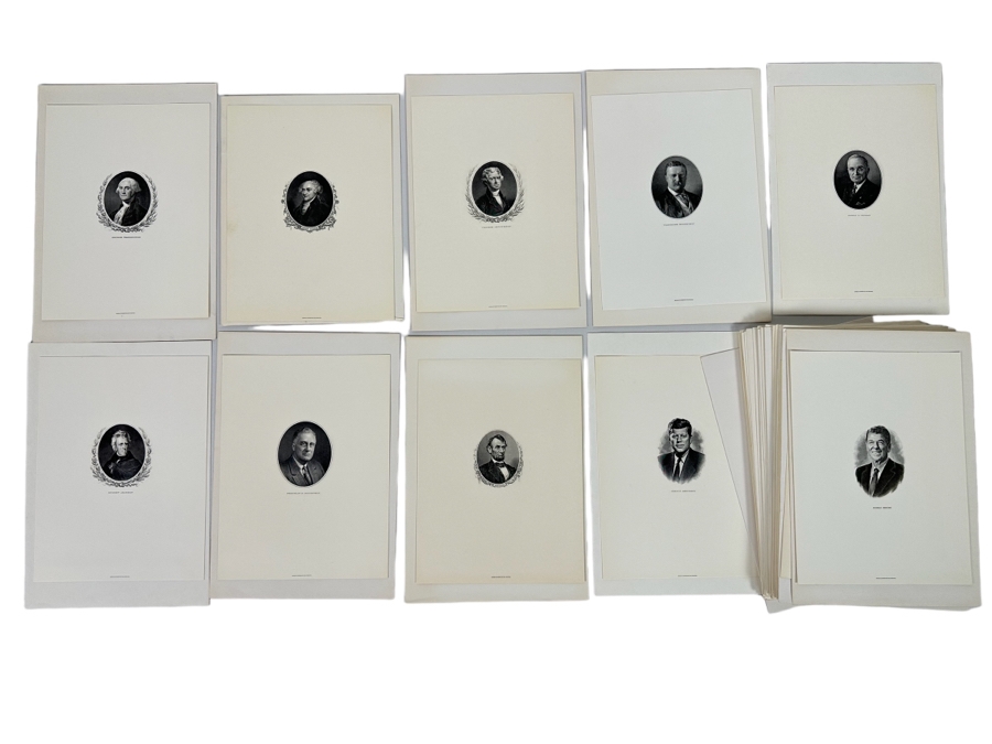 US Government Engraving and Printing Presidential Portraits Engravings - Presidents 1-40 of the United States