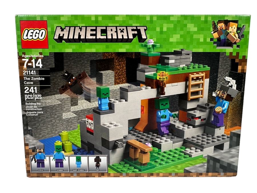 LEGO Minecraft The Zombie Cave 21141 Kit with Steve, Baby Zombie and Bat Figures