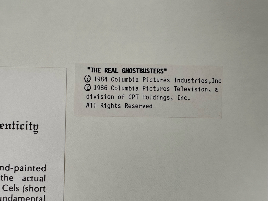 Original Hand Painted Production Cell From 'The Real Ghostbusters' Comedy TV Series 1986 Columbia Pictures Television 10.5 X 8.5 [Photo 7]