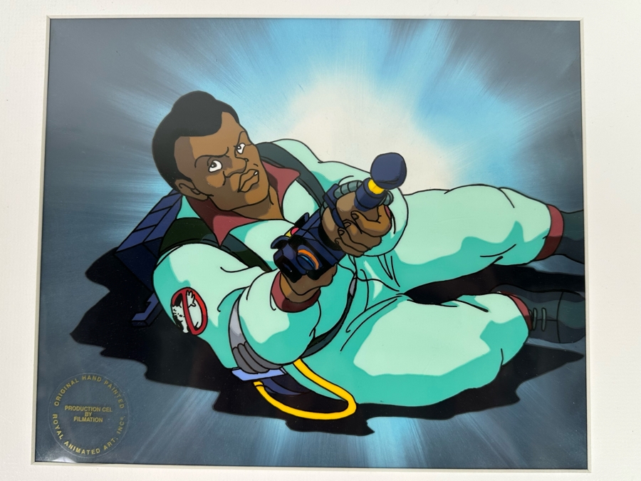 Original Hand Painted Production Cell From 'The Real Ghostbusters' Comedy TV Series Titled 'Ghostbuster On Floor' By Royal Animated 10 X 8