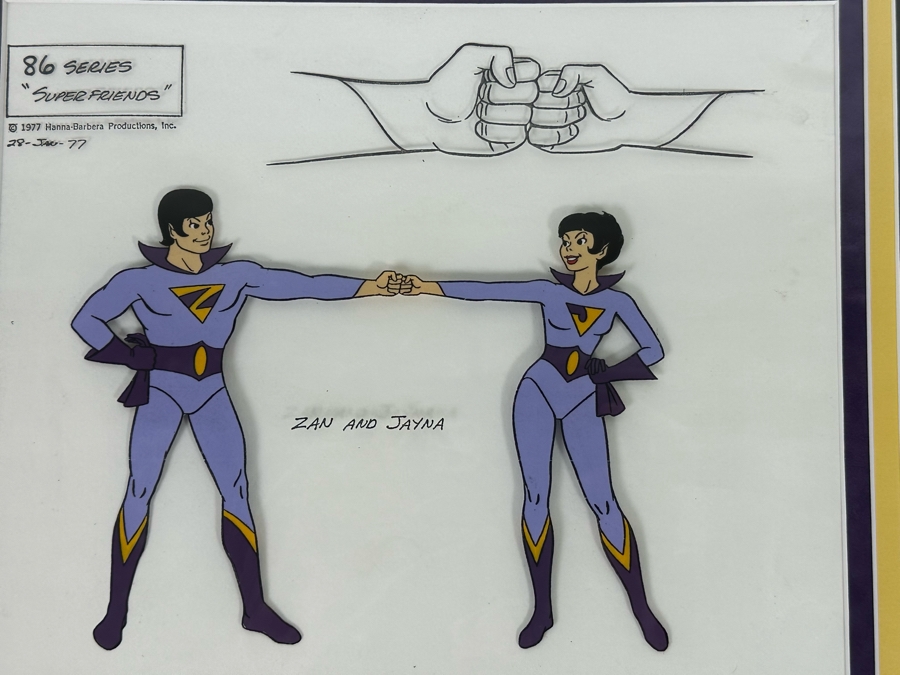 Wonder Twins Cel Animation 86 Series 'Super Friends' 1977 Hanna-Barbera Productions, Inc Jan 28, 1977 12 X 10 Framed 23.5 X 21.5 [Photo 3]