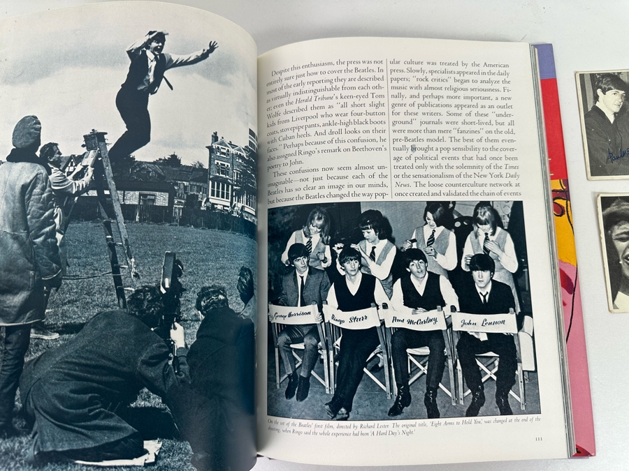 First Edition Hardcover Book The Beatles With Introduction By Leonard Bernstein & Jacket Artwork By Andy Warhol 1980 Plus Five Topps Beatles Picture Trading Cards [Photo 8]