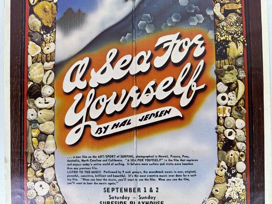 Vintage 'A Sea for Yourself' Surf Movie Poster by Hal Jensen 12 X 18.5 [Photo 4]