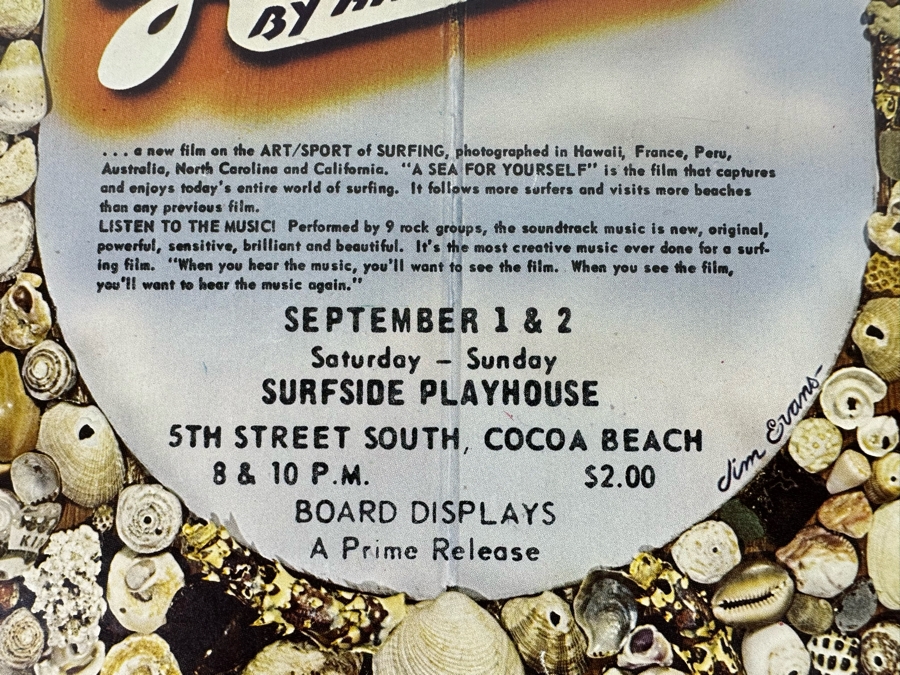 Vintage 'A Sea for Yourself' Surf Movie Poster by Hal Jensen 12 X 18.5 [Photo 5]