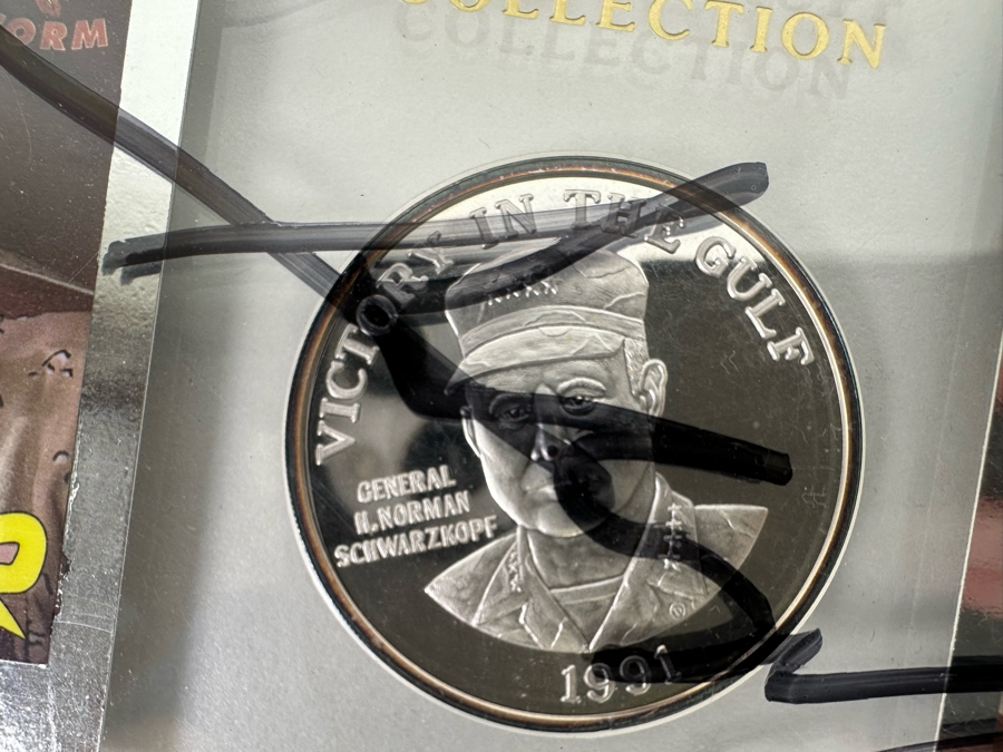2 Troy Ounces .999 Fine Silver Schwarzkopf Collection Hand Signed Official Card of Operation Yellow Ribbon  [Photo 4]