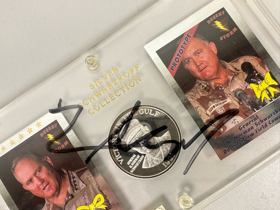 2 Troy Ounces .999 Fine Silver Schwarzkopf Collection Hand Signed Official Card of Operation Yellow Ribbon  [Photo 6]