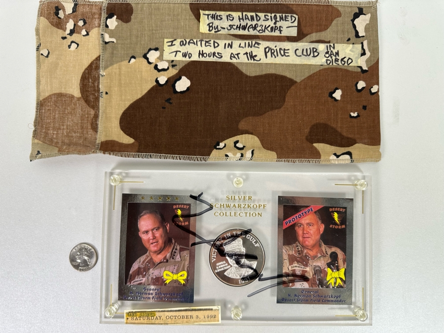 2 Troy Ounces .999 Fine Silver Schwarzkopf Collection Hand Signed Official Card of Operation Yellow Ribbon  [Photo 2]