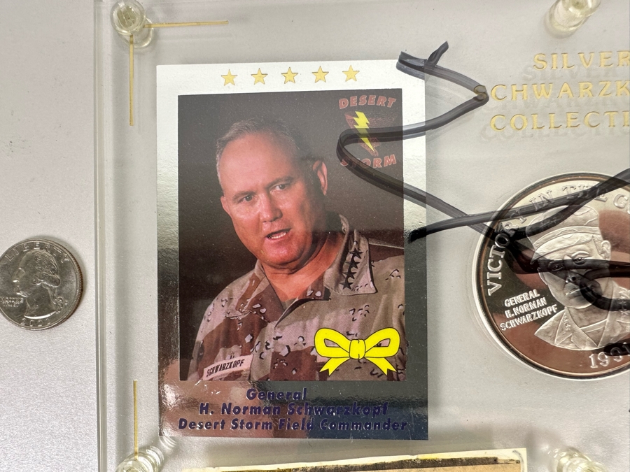 2 Troy Ounces .999 Fine Silver Schwarzkopf Collection Hand Signed Official Card of Operation Yellow Ribbon  [Photo 8]