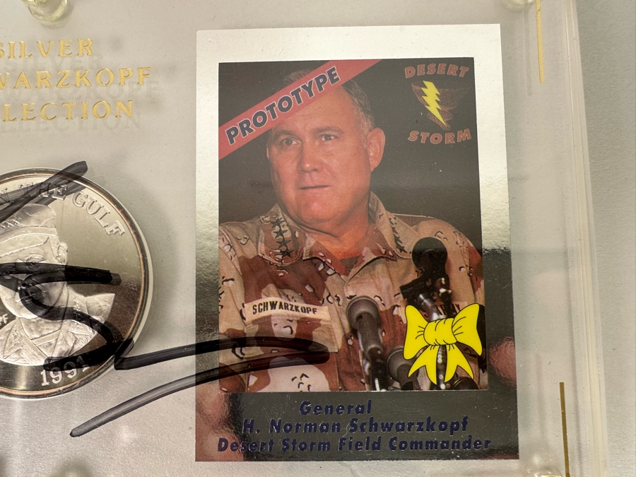 2 Troy Ounces .999 Fine Silver Schwarzkopf Collection Hand Signed Official Card of Operation Yellow Ribbon  [Photo 7]