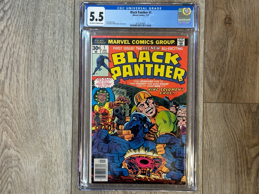 CGC Graded Marvel Comics Black Panther #1 First Issue Jack Kirby Story / Jack Kirby & Mike Royer Cover & Artwork Graded 5.5 [Photo 1]