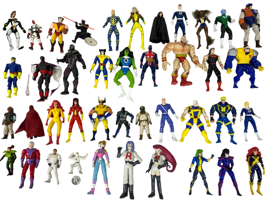 Collection Of Vintage Action Figures X-Men, Star Wars, Marvel, Pokemon - See Photos [Photo 1]