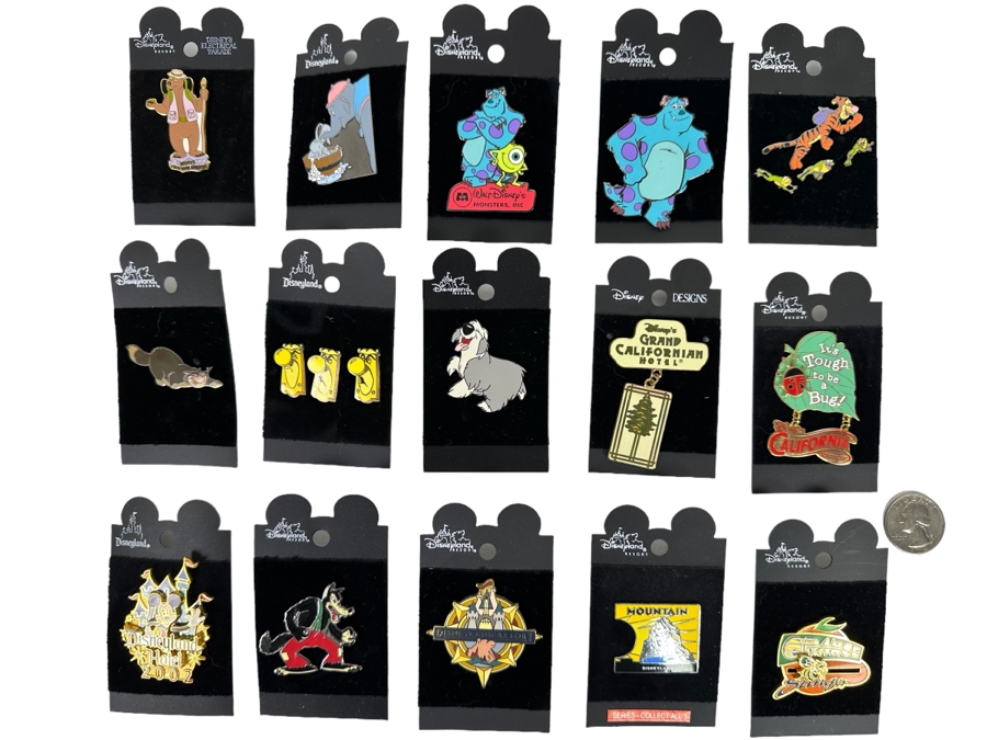 Twelve Vintage Disney Trading Pins New On Cards [Photo 1]