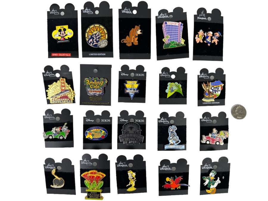 Twenty Vintage Disney Trading Pins New On Cards [Photo 1]