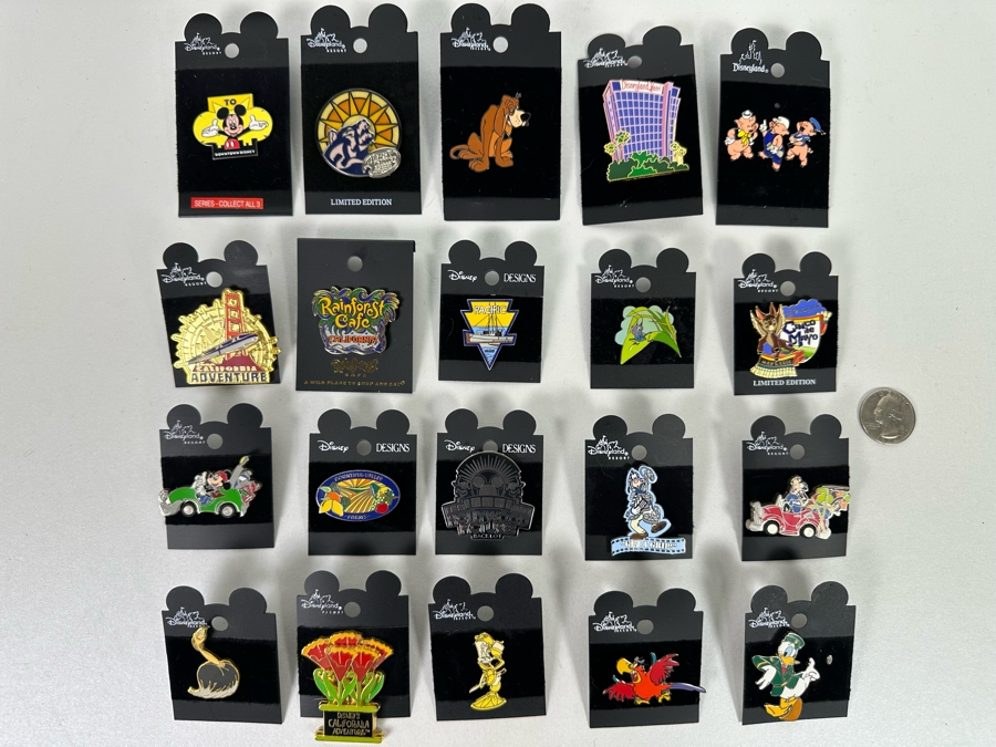 Twenty Vintage Disney Trading Pins New On Cards [Photo 2]