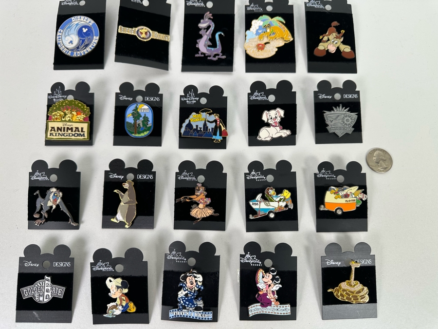 Twenty Vintage Disney Trading Pins New On Cards [Photo 3]