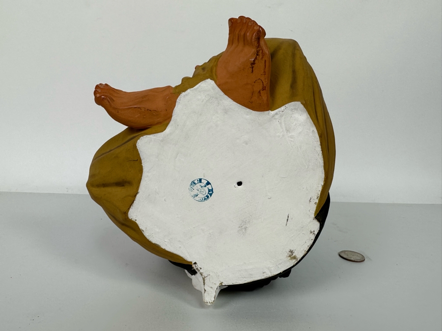 Vintage Japanese Hakata Urasaki Hand Painted Ceramic Doll Figurine Seated Man 8W X 12.5H [Photo 10]