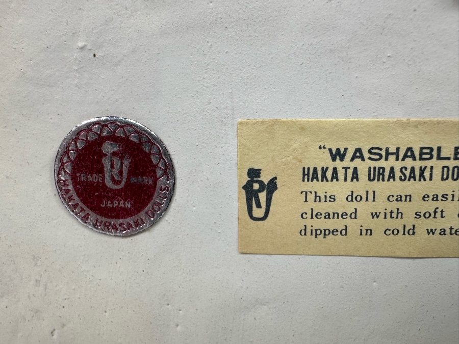 Vintage Japanese Hakata Urasaki Hand Painted Ceramic Doll Figurine Fisherman With Net 8.5W X 12.5H [Photo 12]