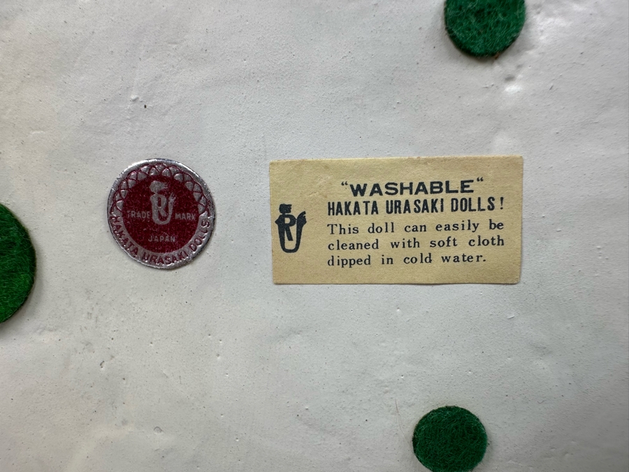 Vintage Japanese Hakata Urasaki Hand Painted Ceramic Doll Figurine Fisherman With Net 8.5W X 12.5H [Photo 11]