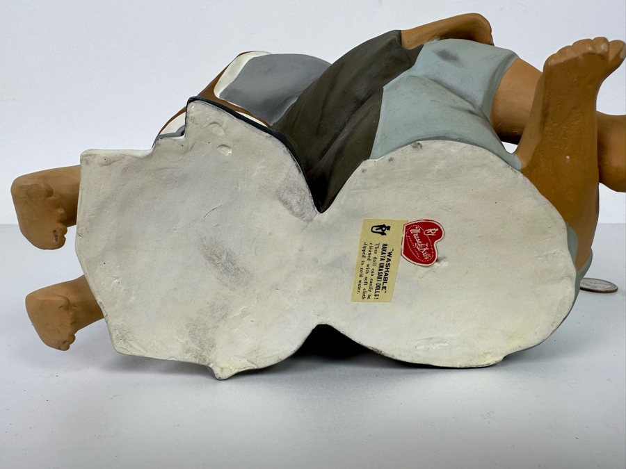 Vintage Japanese Hakata Urasaki Hand Painted Ceramic Doll Figurine Woman Shaving Man 9W X 9H [Photo 13]