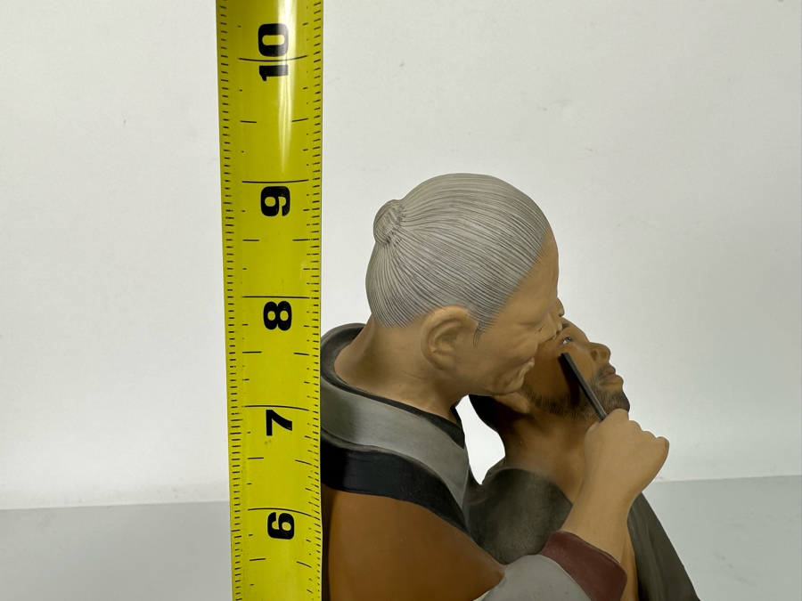 Vintage Japanese Hakata Urasaki Hand Painted Ceramic Doll Figurine Woman Shaving Man 9W X 9H [Photo 15]