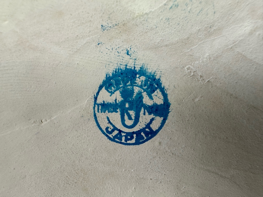 Vintage Japanese Hakata Urasaki Hand Painted Ceramic Doll Figurine Man Weaving Basket 8W X 9H [Photo 11]