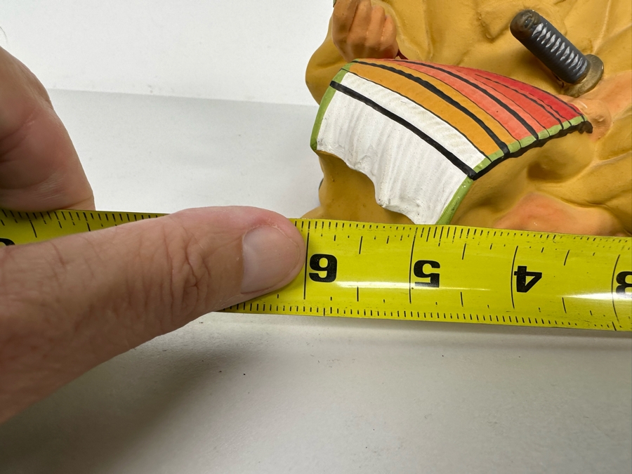 Vintage Japanese Hakata Urasaki Hand Painted Ceramic Doll Figurine Seated Man With Sword 6W X 7.5H [Photo 11]