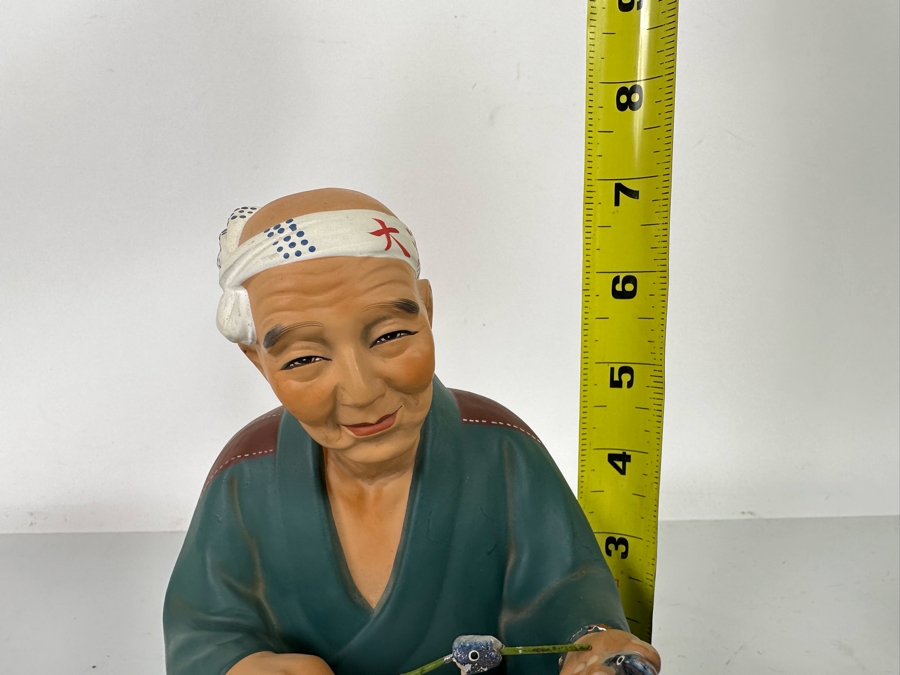 Vintage Japanese Hakata Urasaki Hand Painted Ceramic Doll Figurine Seated Man 5W X 7H [Photo 17]