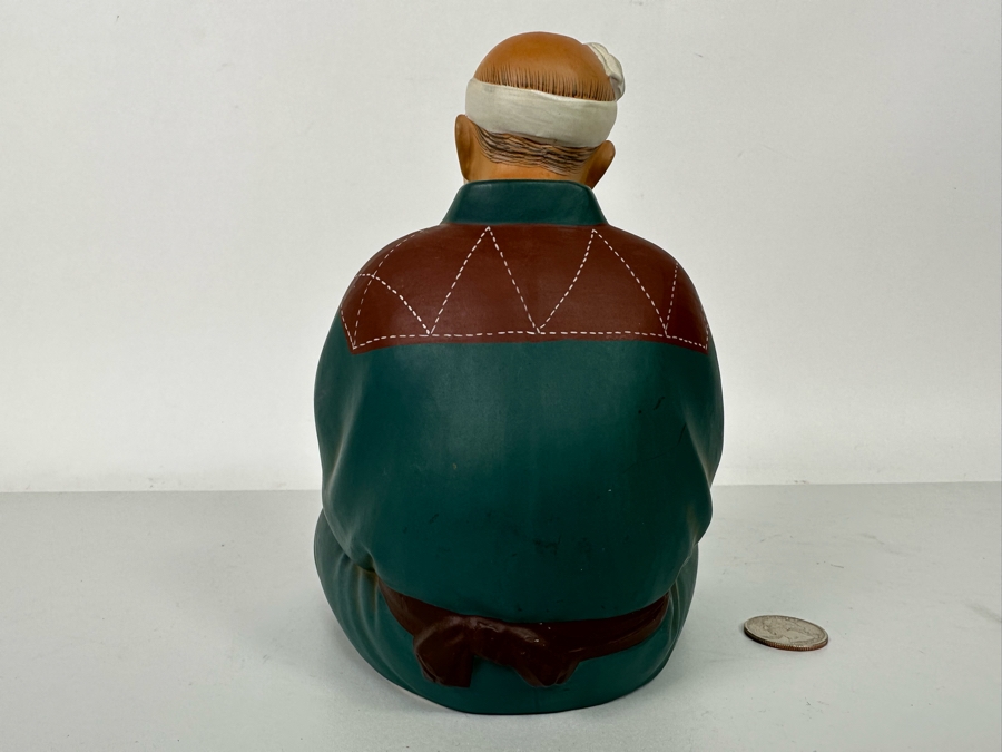 Vintage Japanese Hakata Urasaki Hand Painted Ceramic Doll Figurine Seated Man 5W X 7H [Photo 10]