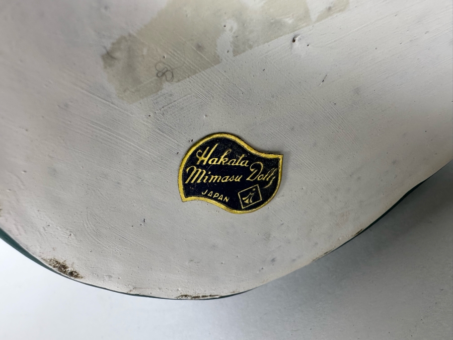 Vintage Japanese Hakata Urasaki Hand Painted Ceramic Doll Figurine Seated Man 5W X 7H [Photo 13]