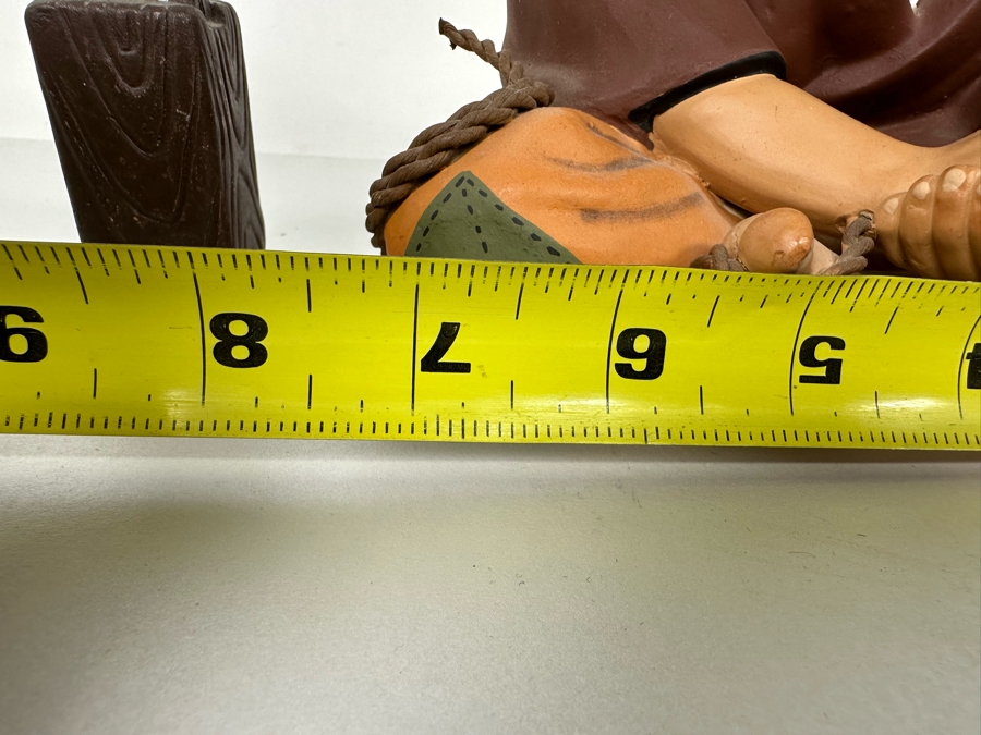 Vintage Japanese Hakata Urasaki Hand Painted Ceramic Doll Figurine Seated Man 7.5W X 8H [Photo 15]